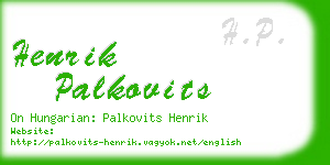 henrik palkovits business card